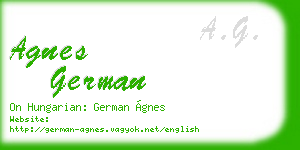 agnes german business card